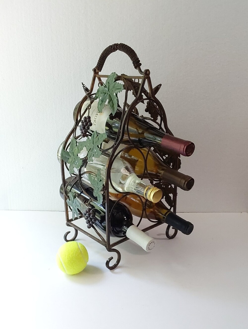 Rustic Wrought Iron 5 Bottle Wine Rack